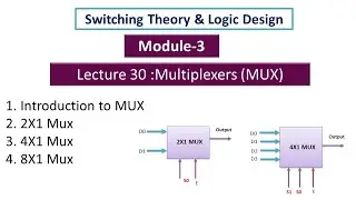 Digital Lecture 30: Multiplexers || 2x1 Mux || 4x1 Mux || 8x1 mux ||