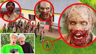 MY DRONE FILMED A ZOMBIE CROWD ATTACKING OUR HOUSE!! (ZOMBIE APOCALYPSE)