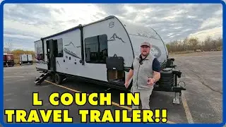 L Couch Travel Trailer! 2025 Forest River Cherokee Grey Wolf Black Label 27LHBL