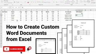Create custom & multiple Word documents from Excel | Simple Trick to make Reports