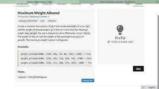 Python Function: Maximum Weight Allowed