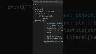 word counter in python #shorts #youtubeshorts