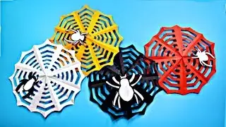 🕸️🕷️🕸️🕷️ How to make a DIY Spider Web with a Spider from a4 paper