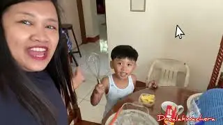 Toddler and pancake