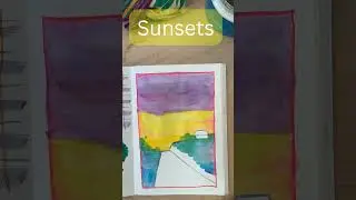 Simple Watercolor Sunset for beginners!