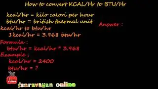 how to convert kilocalorie (kcal) per hour to british thermal unit (btu) per hour
