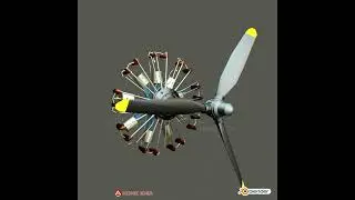 radial engine animation (Model blender)