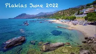Plakias (June 2022) City, Port and Restaurants at midday -Crete Island