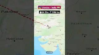 Ukraine to India flight ✈️ route explore live #flight #route #aviation #excelbytesized #airport
