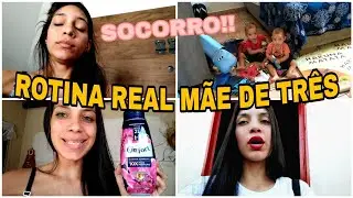 ROTINA REAL MÃE DE TRÊS, REALIDADE | MUITA BAGUNÇA + BIRRA 😅