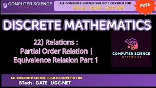 Discrete Mathematics : 22) Relations :Partial Order Relation Continue | Equivalence Relations Part 1