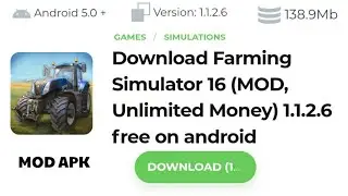 Download Farming Simulator 16 Fs 16 (MOD APK, Unlimited Money) v1.1.2.6 Free For Android