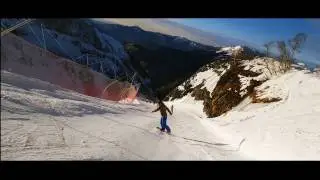 Горная Карусель. Спуск с 2200м. Кривые руки. Сноуборд