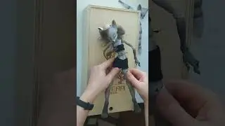 Gray fox doll bjd with hair and clothes/ Серая кукла лиса с волосами и одеждой