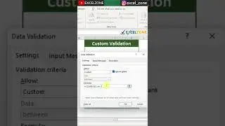 Allowed Only AA-  Before the Number in Excel #EXCELZONESHORTS #Shorts