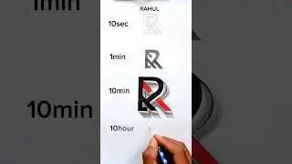 How to draw rahul name logo on n 3d #shorts #art #drawing
