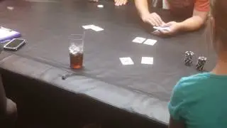 Riley final hand of world tavern poker, Am suited vs AJ offsuit.