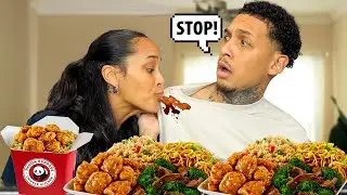 USING HIS SHIRT AS A NAPKIN! *PANDA EXPRESS MUKBANG*