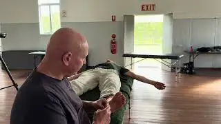 Strong foot massage leading to energy and emotional release. Brandon massaging Spencer part 1.