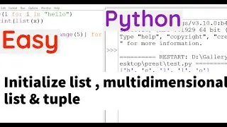 How to initialize list | multidimensional list | tuple with some value in python