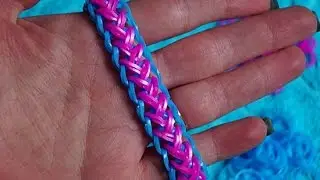 Браслет из резинок rainbow loom Коса русалки без специального станка