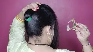 2 Beautiful Hair Style Girl Self Made / Simple Office Juda Hairstyle / Easy Hairstyles F long Hair