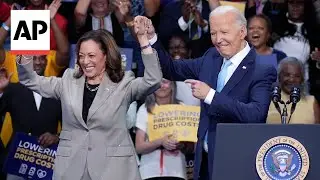 Biden and Harris make first joint appearance since Biden dropped out