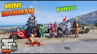 MINI RANGER MERAH MENGANTAR PULANG MINI IRONMAN DARI RUMAH SAKIT - GTA 5 MOD POWER RANGER