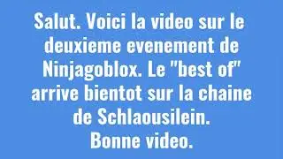 NinjagoBlox #2 | Evenment du 01/11