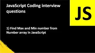 Find Max and Min number  from Number Array in Javascript