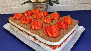ТОРТ ЗА НЕСКОЛЬКО МИНУТ ✰ НЕЖНЫЙ ТВОРОЖНЫЙ ДЕСЕРТ С КЛУБНИКОЙ КОТОРЫЙ ТАЕТ ВО РТУ ✰ БЕЗ ЖЕЛАТИНА