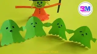 Halloween crafts for kids and teachers l how to make paper ghost l Paper Halloween decoration crafts