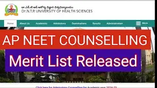 AP NEET Counselling MBBS Merit List Released #apmbbs #neet2024 #neetmbbs