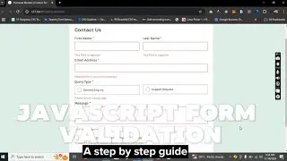 Javascript Form Validation - How To Validate HTML Inputs, Textarea & Select Buttons