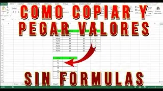 Como COPIAR y PEGAR valores SIN FORMULAS en Excel