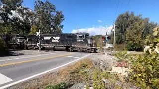 Krisp Autumn On The Freight Subdivision With NS 16R  Highballing Through Coons Crossing