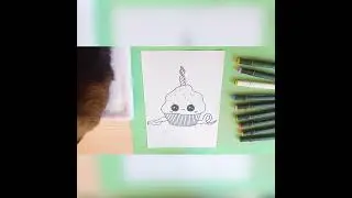 Рисуем ПРАЗДНИЧНЫЙ КЕКСИК | Draw a HOLIDAY CAKE | #Shorts