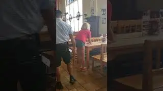 Michelle Getting Spanked at Hofbrauhaus in Las Vegas