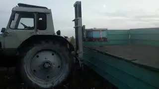 МТЗ 80 Работа вилочного погрузчика