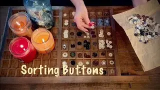 ASMR Serious Button Sorting (No talking) Paper crinkles/Wood sounds