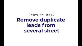 Remove duplicate line from several sheet
