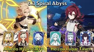 C2 Albedo Hypercarry & C6 Heizou Lunar Taser - Genshin Impact 6.3 Spiral Abyss Full Clear