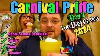 Carnival Pride | Day 2 At Sea | Room Service Breakfast Menu and Much More