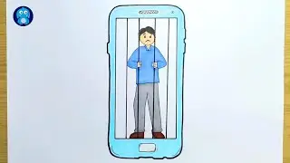 Yeşilay Haftası Çizimi - Telefon Bağımlılığı - Teknoloji Bağımlılığı Çizimleri
