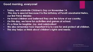 Children's Day -Speech