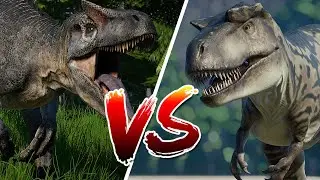 Jurassic World Evolution. Allosaurus vs. Albertosaurus. The battle of the dinosaurs.