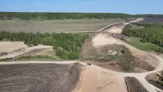 участок дороги у с. Троицкое. Строительство моста через Волгу/климовка/тольятти. 15.05.2021