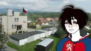 The Internationale, but it's being played through a public broadcast in rural Czechoslovakia.