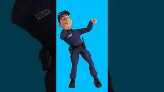 Police dancing green screen animation background video #shorts #3d #viral #animation #police #funny