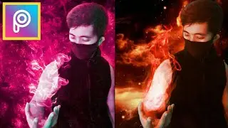 PicsArt How to make Photo Manipulation Fire hand Effects